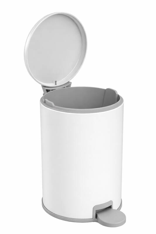Cigo 3 LT Banyo Mutfak Ofis Çelik Çöp Kovası - Mat Beyaz - 4