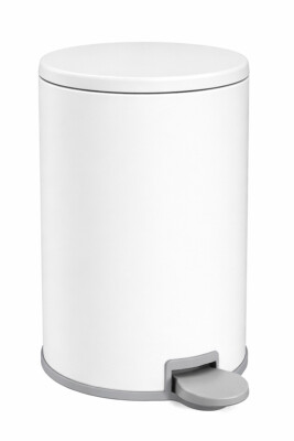 Cigo 3 LT Banyo Mutfak Ofis Çelik Çöp Kovası - Mat Beyaz - 5