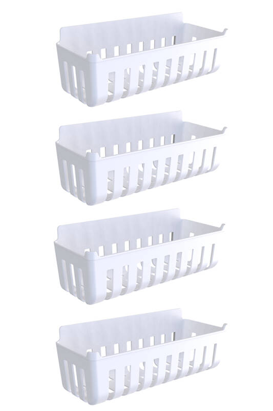 Deby 4'lü Yapışkanlı Banyo Rafı - Beyaz - 1