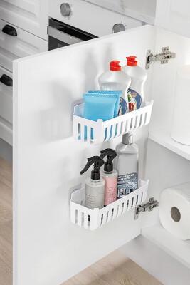 Deby 4'lü Yapışkanlı Banyo Rafı - Beyaz - 5