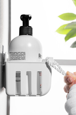Deby 4'lü Yapışkanlı Banyo Rafı - Beyaz - 8