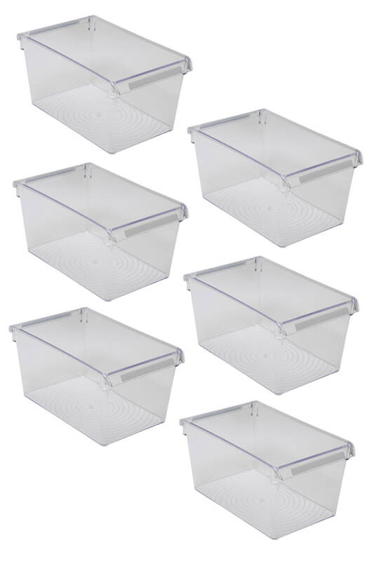6'lı Buzdolabı Düzenleyici Dolap İçi Organizer Saklama Kabı Seti 310*180*150 MM - Şeffaf - 1