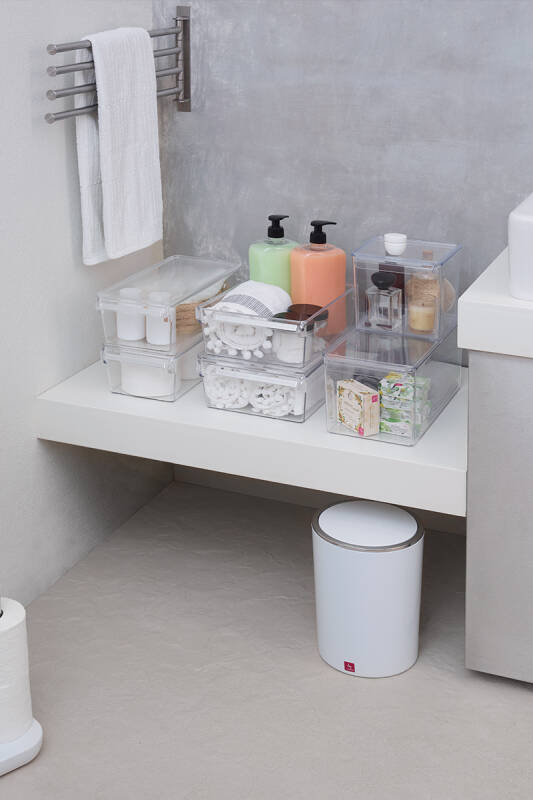 6'lı Buzdolabı Düzenleyici Dolap İçi Organizer Saklama Kabı Seti 310*180*150 MM - Şeffaf - 3