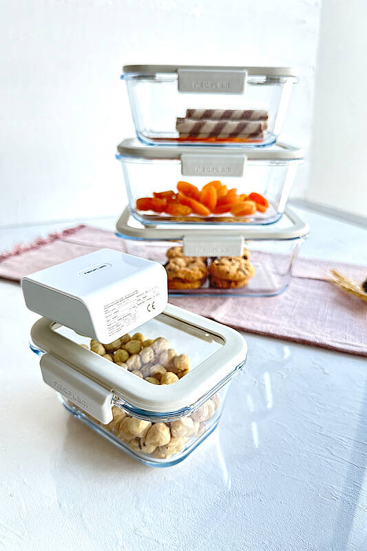 Fika Glace Vakumlu Cam Saklama Kabı Seti 5 Parça - Bej - 3