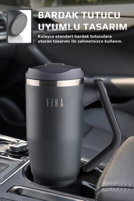 Fika Lumi Patentli Döner Kulplu Sızdırmaz Çelik Termos 1200 ML - Antrasit - Neoflam (1)
