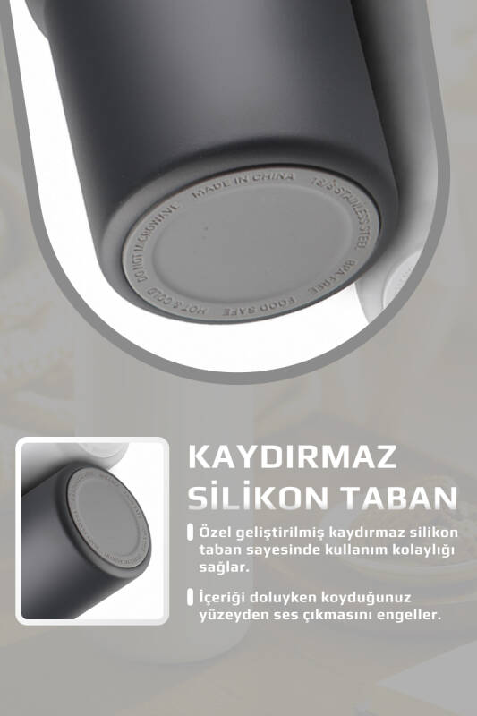 Fika Lumi Patentli Döner Kulplu Sızdırmaz Çelik Termos 1200 ML - Antrasit - 7