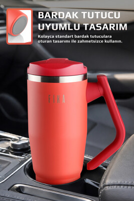Fika Lumi Patentli Döner Kulplu Sızdırmaz Çelik Termos 1200 ML - Nar Çiçeği - Neoflam (1)