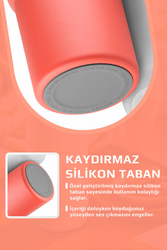 Fika Lumi Patentli Döner Kulplu Sızdırmaz Çelik Termos 1200 ML - Nar Çiçeği - 8