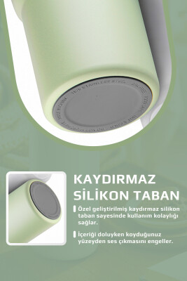Fika Lumi Patentli Döner Kulplu Sızdırmaz Çelik Termos 1200 ML - Mint Yeşili - 7