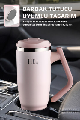 Fika Lumi Patentli Döner Kulplu Sızdırmaz Çelik Termos 1200 ML - Pembe - Neoflam (1)