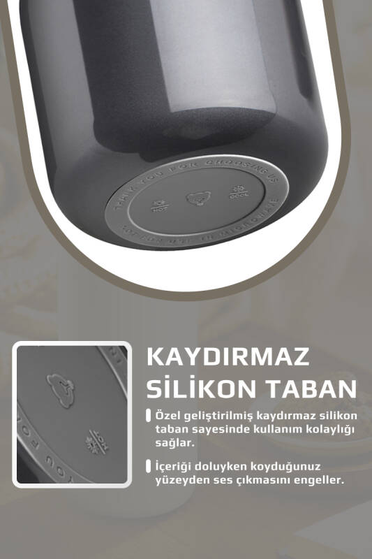 Fika Paeta Çift Katmanlı Sızdırmaz Kapaklı Çelik Orta Boy Sürahi Termos 1300 ML - Antrasit - 8