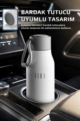 Fika Rento Sızdırmaz Vidalı Kapaklı Geniş Ağızlıklı Kolay Taşınabilir Çelik Termos 600 ML - Beyaz - Neoflam (1)