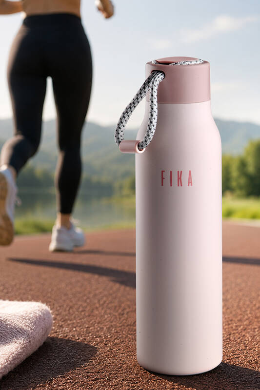 Fika Rento Sızdırmaz Vidalı Kapaklı Geniş Ağızlıklı Kolay Taşınabilir Çelik Termos 600 ML - Pembe - 1