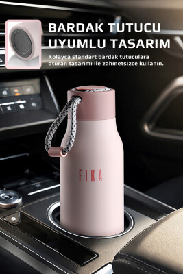 Fika Rento Sızdırmaz Vidalı Kapaklı Geniş Ağızlıklı Kolay Taşınabilir Çelik Termos 600 ML - Pembe - Neoflam (1)