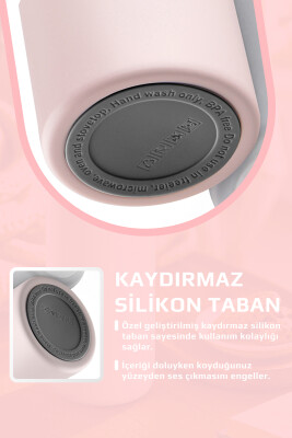 Fika Rento Sızdırmaz Vidalı Kapaklı Geniş Ağızlıklı Kolay Taşınabilir Çelik Termos 600 ML - Pembe - 7