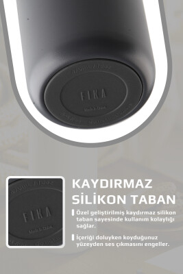 Fika Tauko Sızdırmaz Kolay Sökülebilir Derin Temizlenebilir Patentli Kapaklı Çelik Bardak Termos 470 ML - Antrasit - 7
