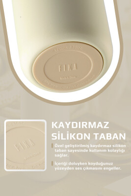 Fika Tauko Sızdırmaz Kolay Sökülebilir Derin Temizlenebilir Patentli Kapaklı Çelik Bardak Termos 470 ML - Bej - 7
