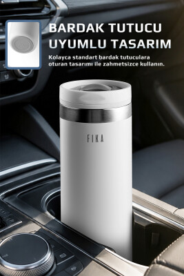 Fika Tauko Sızdırmaz Kolay Sökülebilir Derin Temizlenebilir Patentli Kapaklı Çelik Bardak Termos 470 ML - Beyaz - Neoflam (1)