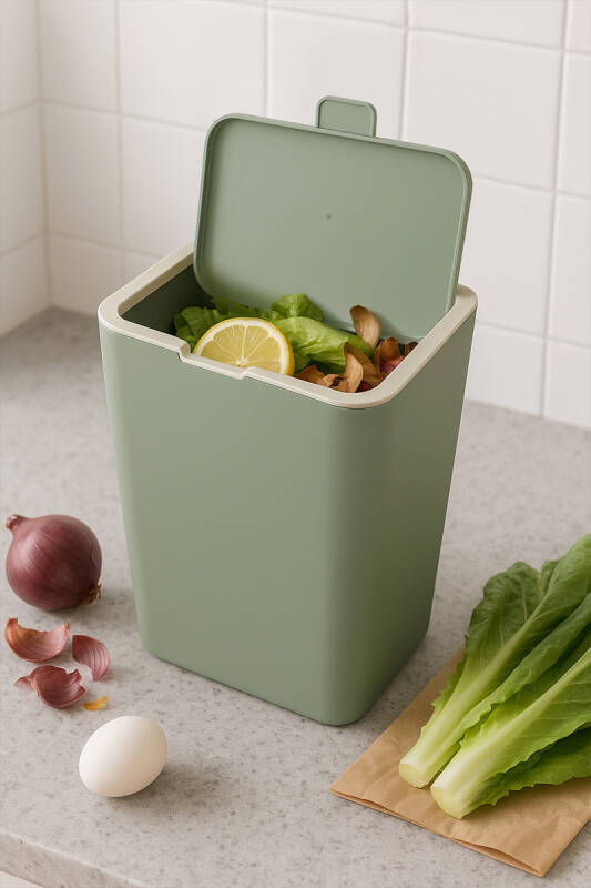 Flip 6 LT Banyo Mutfak Tezgah Üstü Çöp kovası - Yeşil - 1