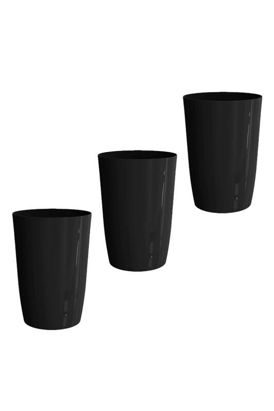 Kapaksız Kova 3'lü Set Banyo Mutfak Ofis - Siyah - 1