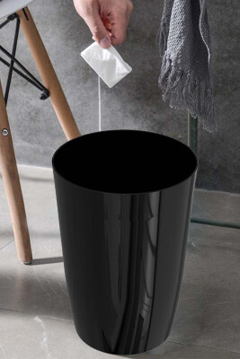 Kapaksız Kova 3'lü Set Banyo Mutfak Ofis - Siyah - 4