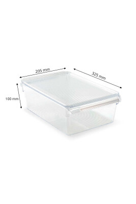 Kapaklı Buzdolabı Içi Organizer Dolap Içi Düzenleyici Saklama Kabı 325*205*100 Mm Şeffaf 6 Lı - 3