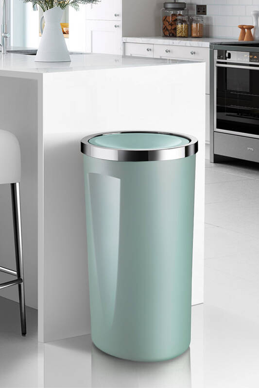 Lenox 35 LT Döner Kapaklı Banyo Mutfak Ofis Çöp Kovası - Açık Yeşil - 1