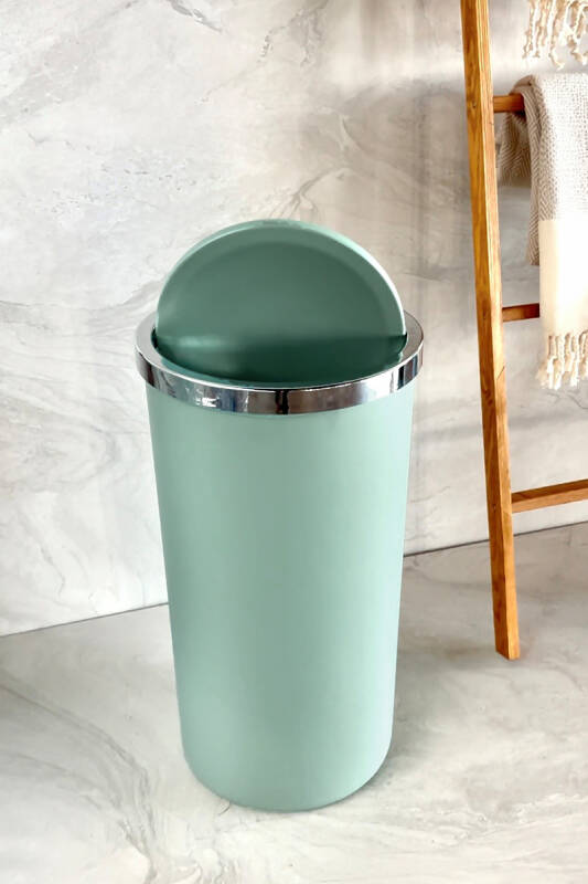 Lenox 35 LT Döner Kapaklı Banyo Mutfak Ofis Çöp Kovası - Açık Yeşil - 5