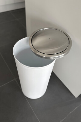 Lenox 35 Lt Döner Kapaklı Mutfak Banyo Ofis Çöp Kovası-Beyaz - 4