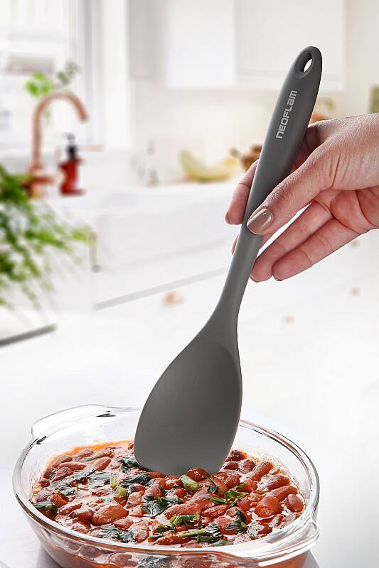 NEOFLAM SİLİKON DERİN SPATULA GRİ - 1
