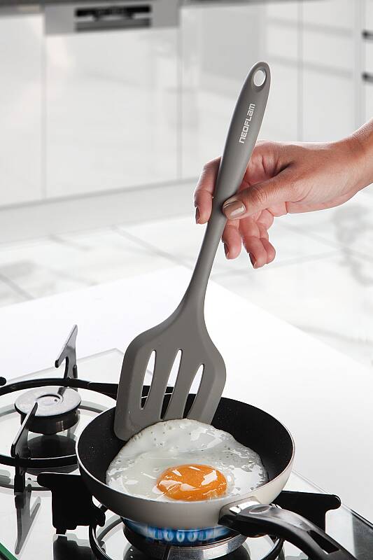 NEOFLAM SİLİKON IZGARALI SPATULA GRİ - 1