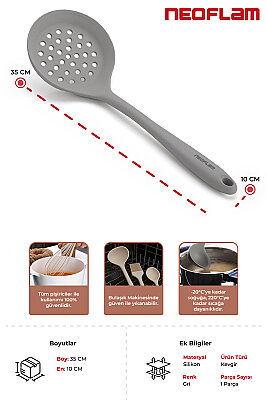 NEOFLAM SİLİKON SPATULA GRİ - 2