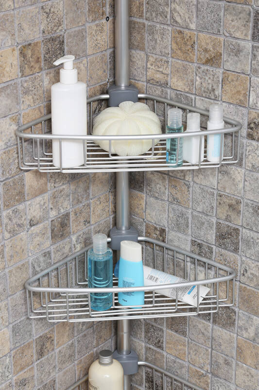 4 Raflı Paslanmaz Alüminyum Banyo Köşe Rafı - Metalik (Montaj Gerektirmez.) - 4
