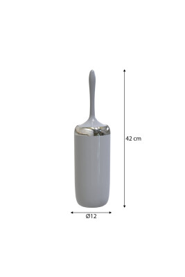 Lima Tuvalet Fırçası - Krom Dekorlu Gri - 4
