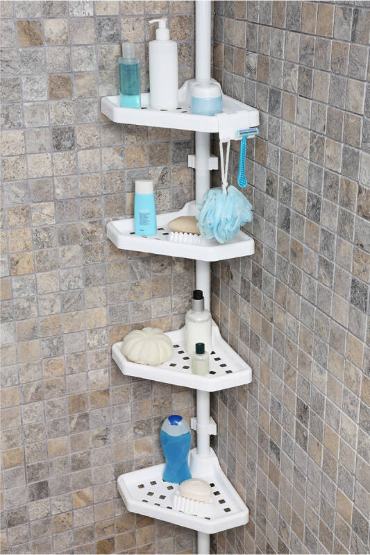 4 Raflı Banyo Köşe Rafı - Beyaz (Montaj Gerektirmez.) - 2
