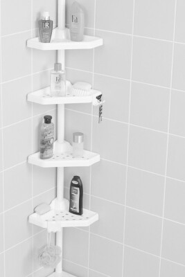 4 Raflı Banyo Köşe Rafı - Beyaz (Montaj Gerektirmez.) - 4