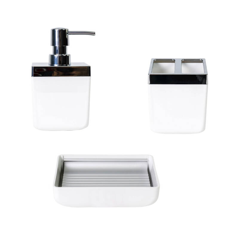 Toskana Banyo Seti 3'lü - Beyaz - 1